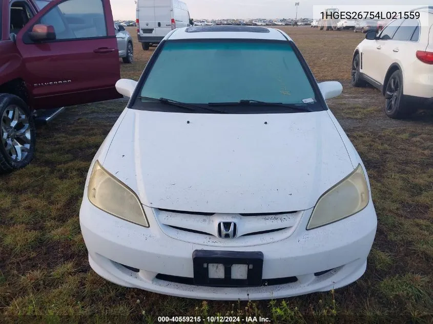 1HGES26754L021559 2004 Honda Civic Ex