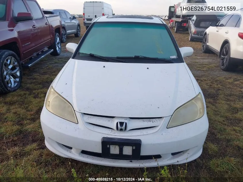 1HGES26754L021559 2004 Honda Civic Ex