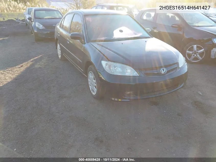 2004 Honda Civic Lx VIN: 2HGES16514H641427 Lot: 40559428