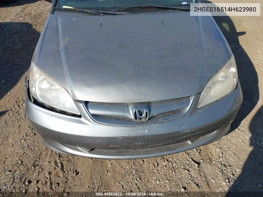 2004 Honda Civic Lx VIN: 2HGES16514H623980 Lot: 40562622