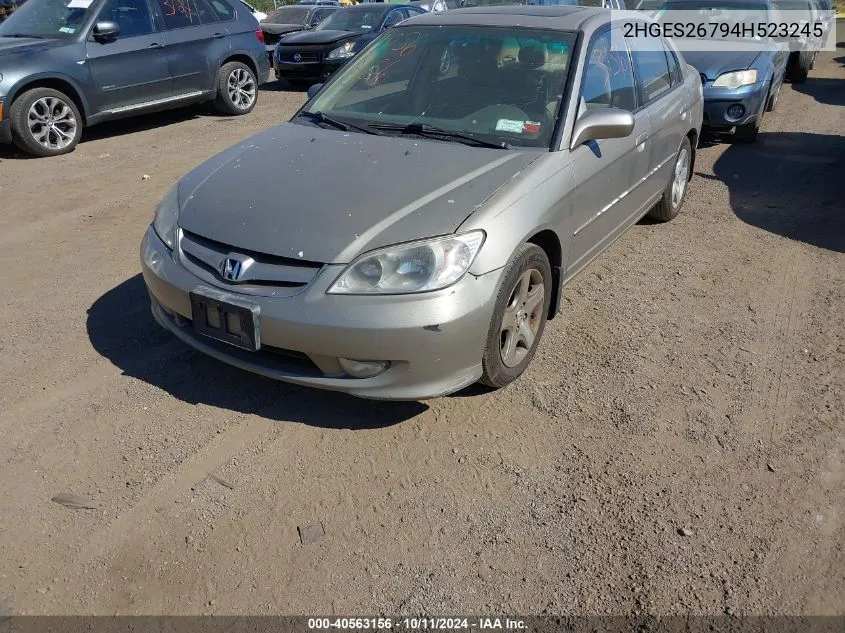 2004 Honda Civic Ex VIN: 2HGES26794H523245 Lot: 40563156