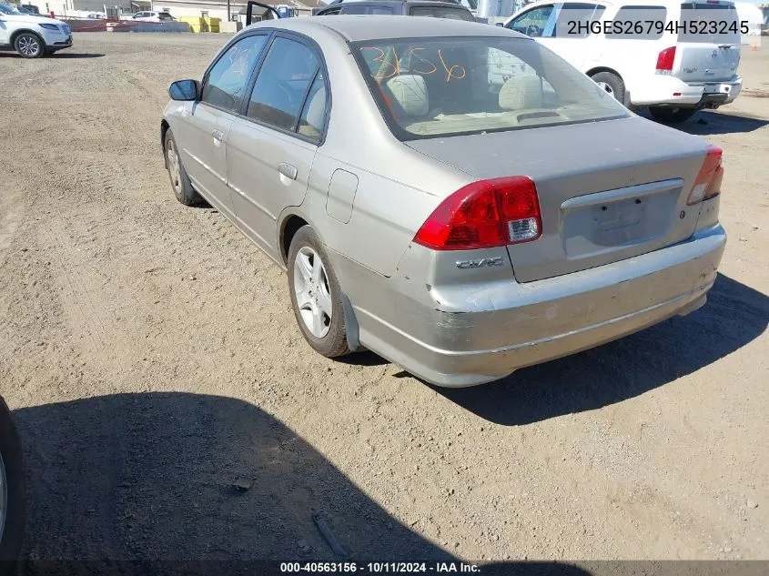 2004 Honda Civic Ex VIN: 2HGES26794H523245 Lot: 40563156