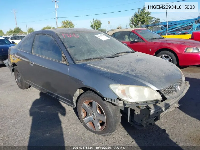 2004 Honda Civic Ex VIN: 1HGEM22934L015003 Lot: 40575634