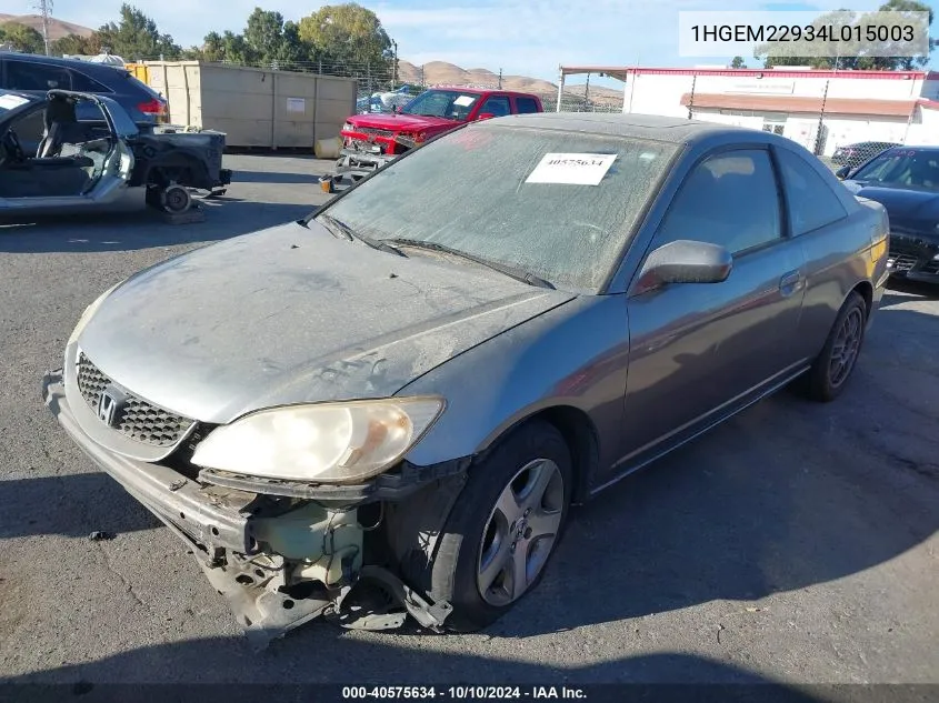 2004 Honda Civic Ex VIN: 1HGEM22934L015003 Lot: 40575634