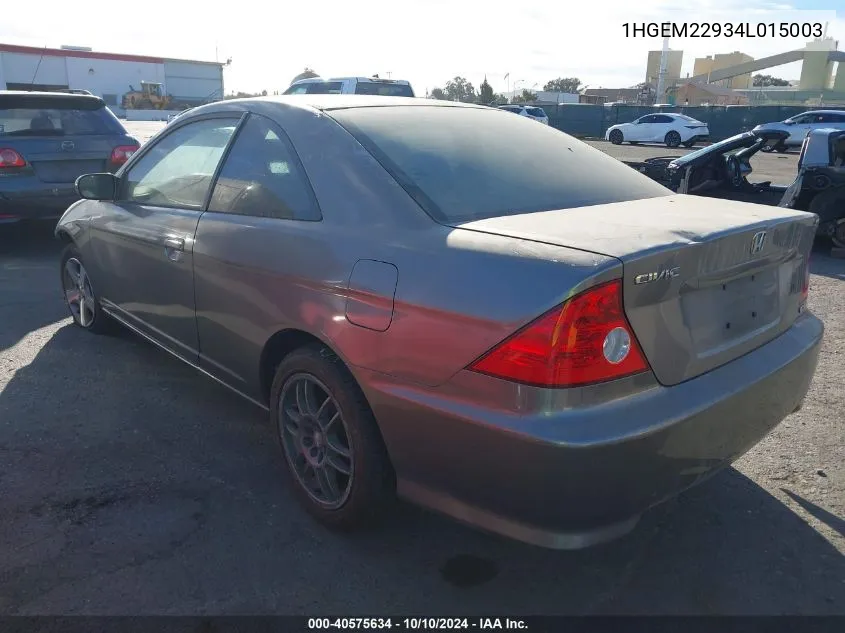 2004 Honda Civic Ex VIN: 1HGEM22934L015003 Lot: 40575634