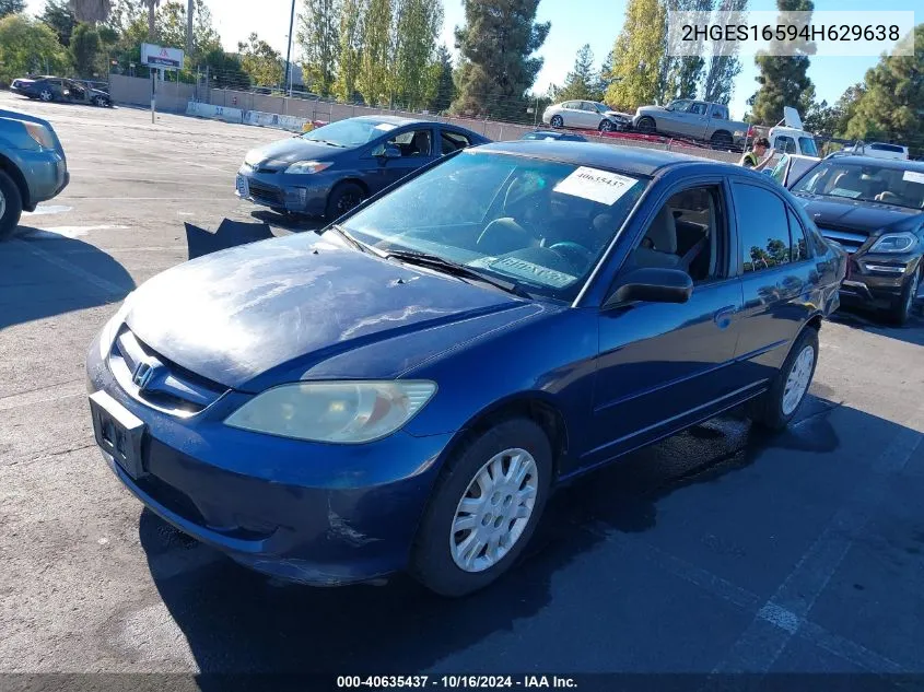 2HGES16594H629638 2004 Honda Civic Lx