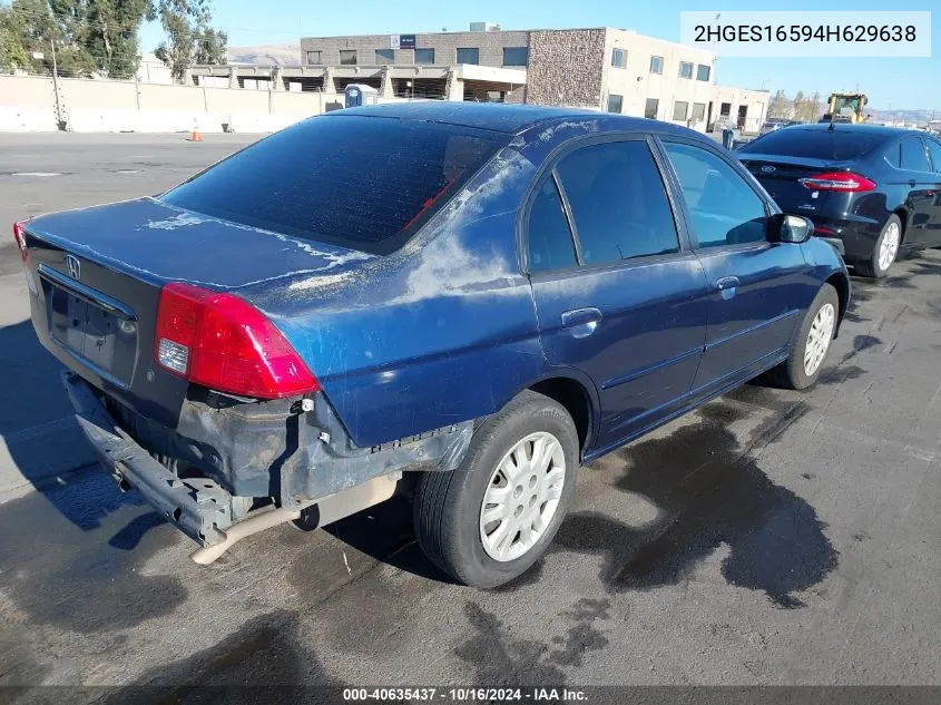 2HGES16594H629638 2004 Honda Civic Lx