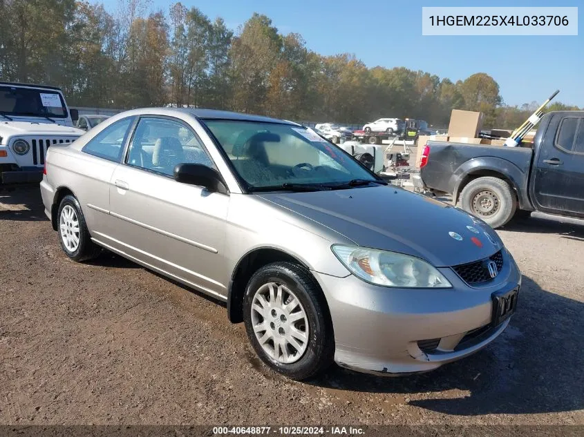 2004 Honda Civic Lx VIN: 1HGEM225X4L033706 Lot: 40648877