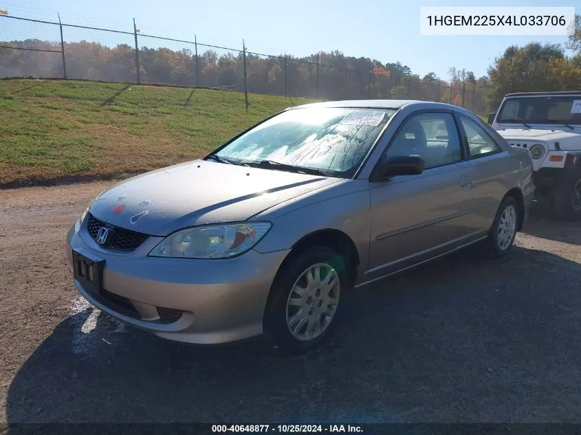 2004 Honda Civic Lx VIN: 1HGEM225X4L033706 Lot: 40648877