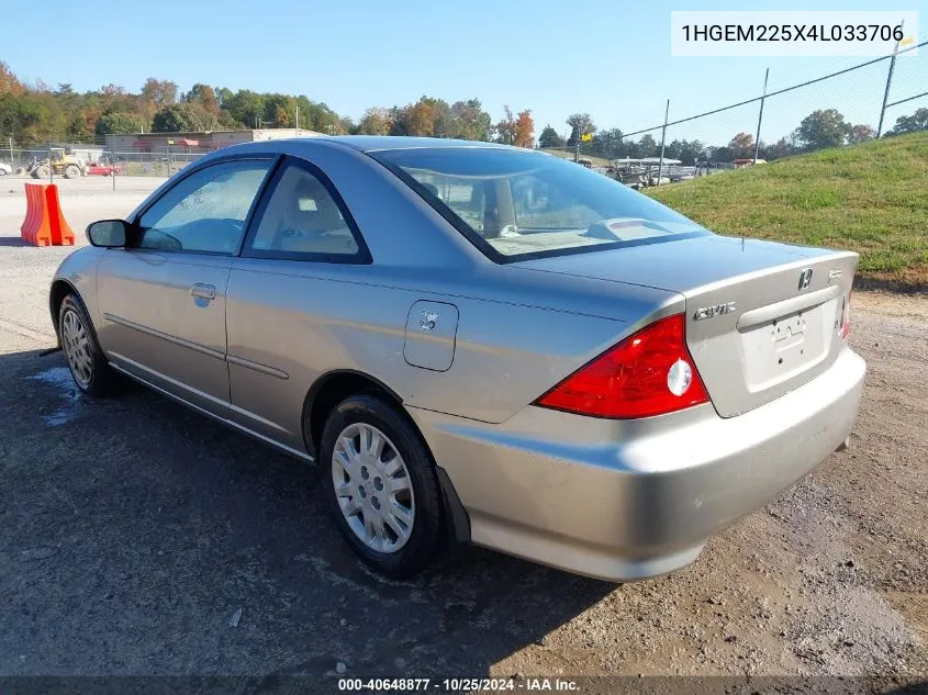 2004 Honda Civic Lx VIN: 1HGEM225X4L033706 Lot: 40648877