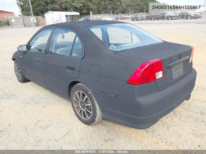 2004 Honda Civic Lx VIN: 2HGES16544H555867 Lot: 40791670