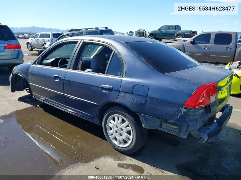 2004 Honda Civic Lx VIN: 2HGES16534H623477 Lot: 40801285