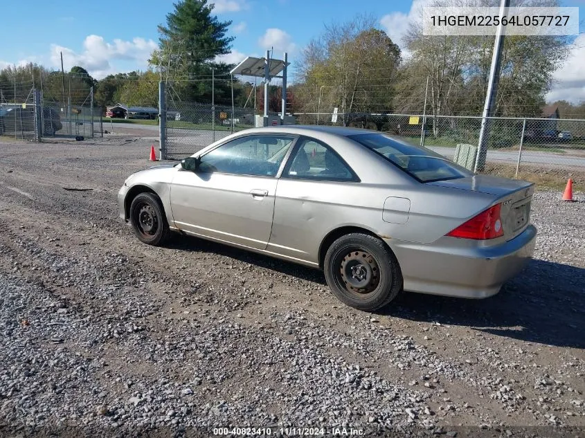 2004 Honda Civic Lx VIN: 1HGEM22564L057727 Lot: 40823410