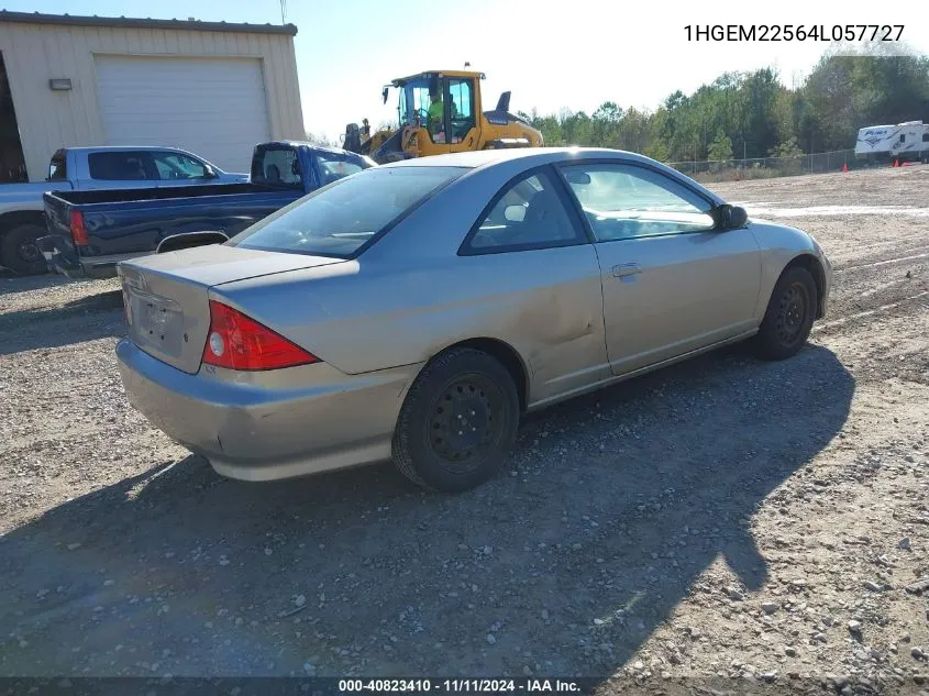 2004 Honda Civic Lx VIN: 1HGEM22564L057727 Lot: 40823410