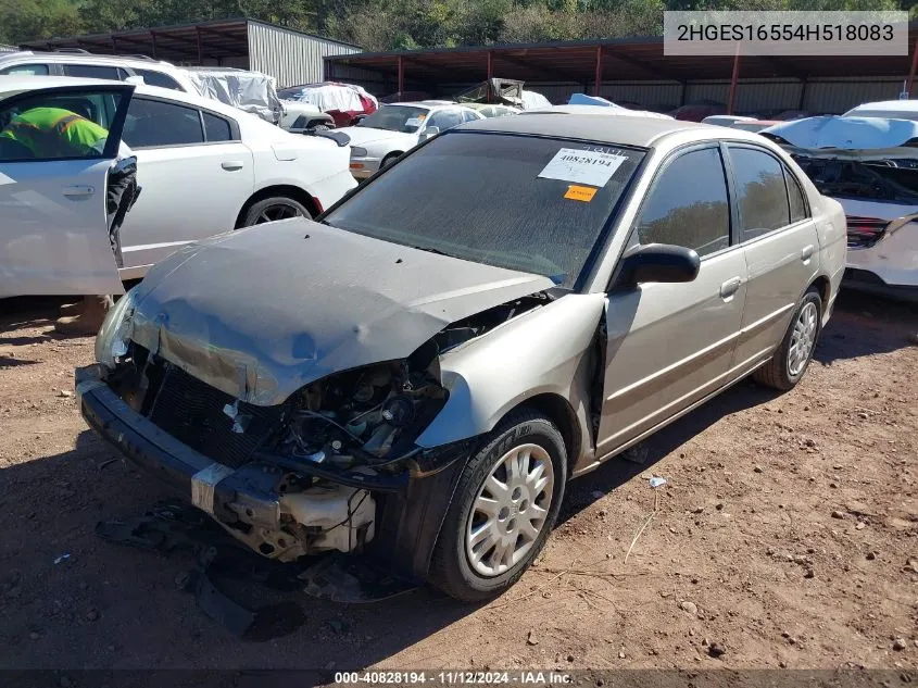 2HGES16554H518083 2004 Honda Civic Lx