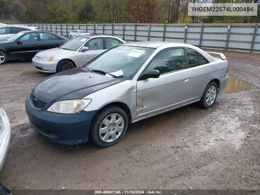 1HGEM22574L000484 2004 Honda Civic Lx