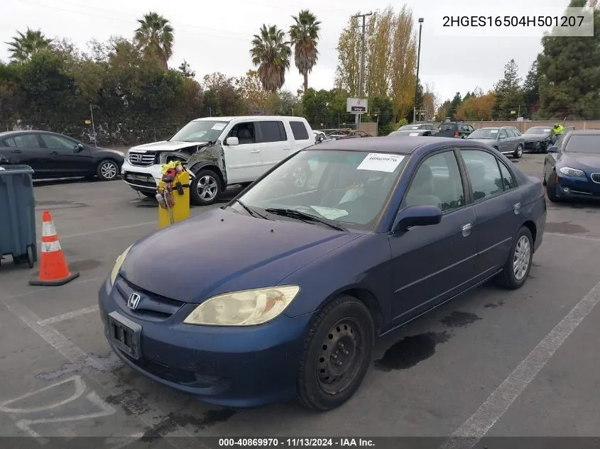 2004 Honda Civic Lx VIN: 2HGES16504H501207 Lot: 40869970