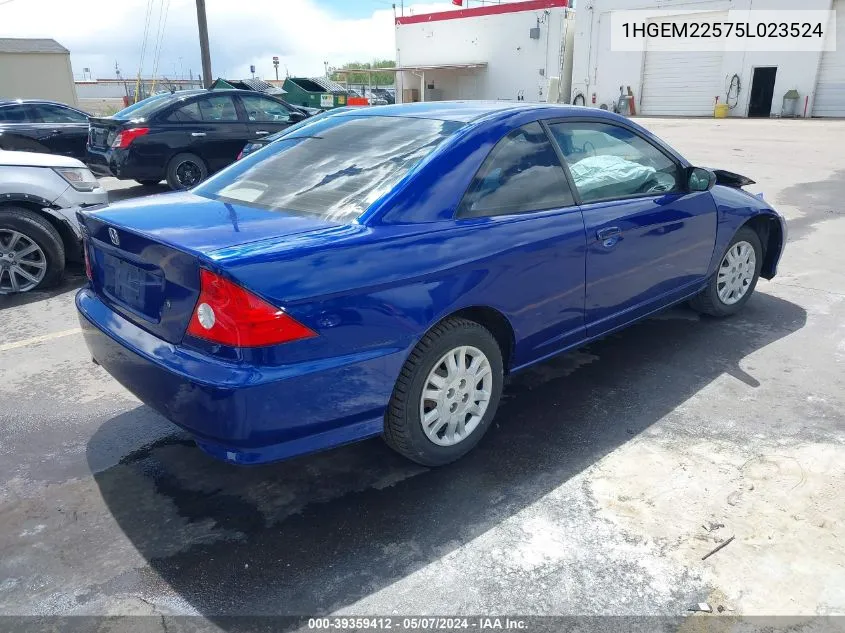 2005 Honda Civic Lx VIN: 1HGEM22575L023524 Lot: 39359412