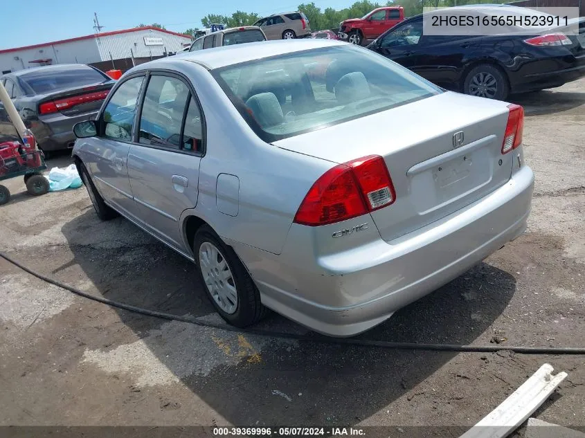 2005 Honda Civic Lx VIN: 2HGES16565H523911 Lot: 39369996