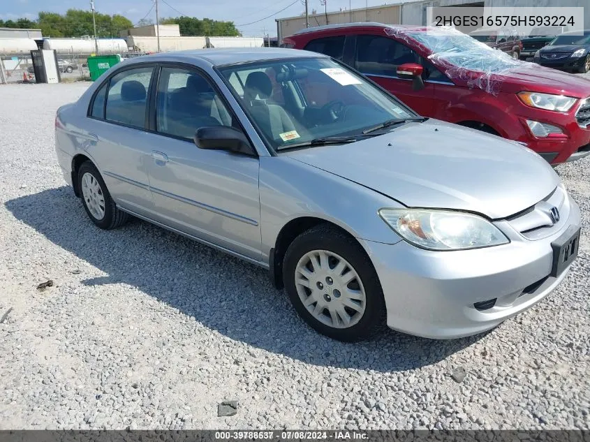 2HGES16575H593224 2005 Honda Civic Lx