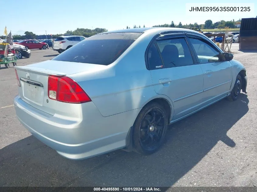 2005 Honda Civic Hybrid VIN: JHMES95635S001235 Lot: 40495590