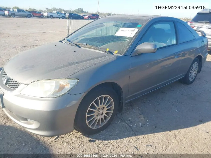 1HGEM22915L035915 2005 Honda Civic Ex