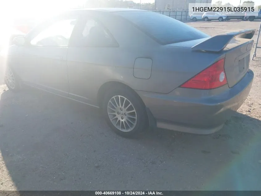 1HGEM22915L035915 2005 Honda Civic Ex