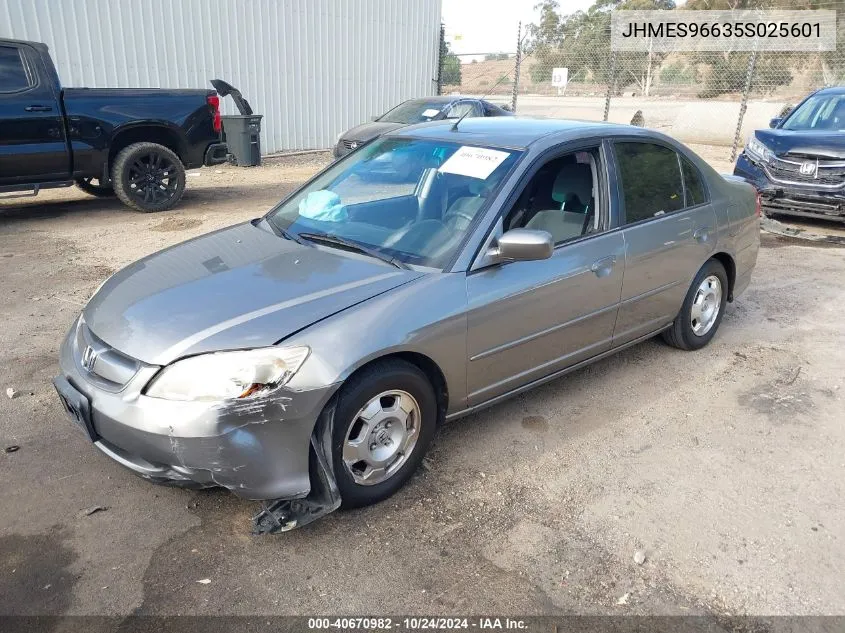 JHMES96635S025601 2005 Honda Civic Hybrid