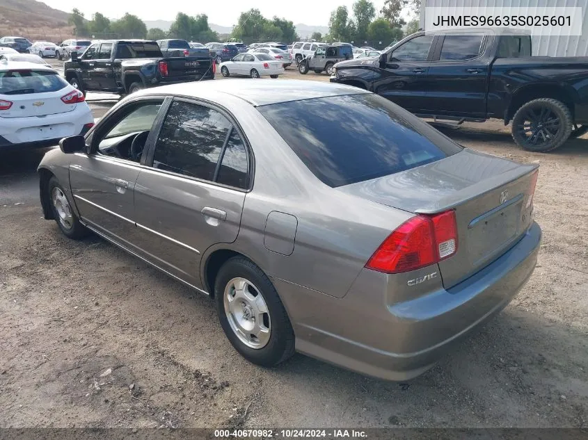 JHMES96635S025601 2005 Honda Civic Hybrid