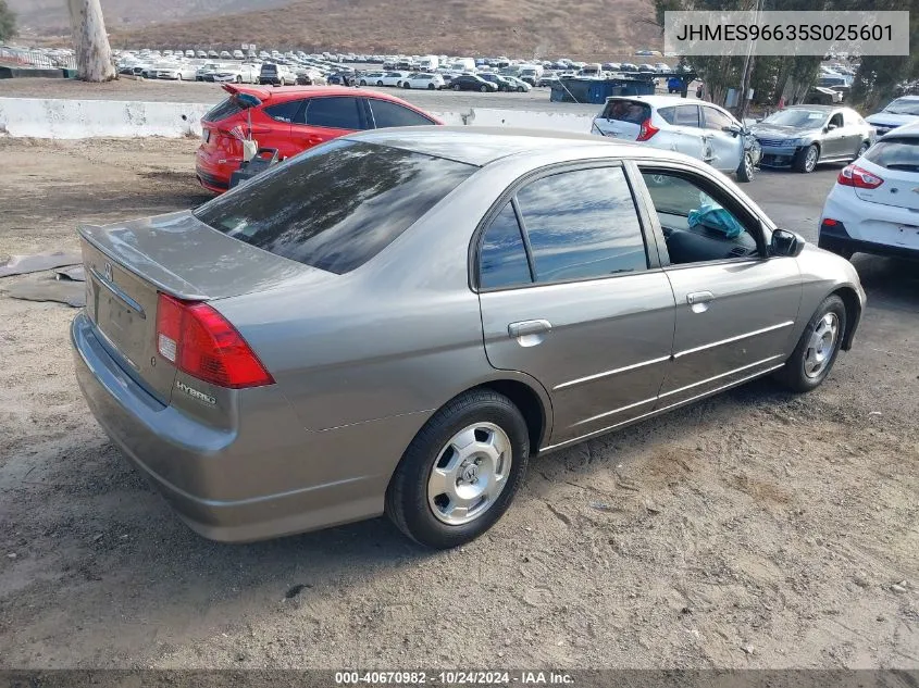 JHMES96635S025601 2005 Honda Civic Hybrid