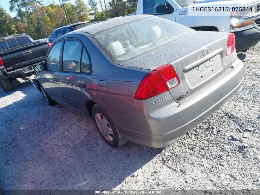 1HGES16315L025844 2005 Honda Civic Dx Vp