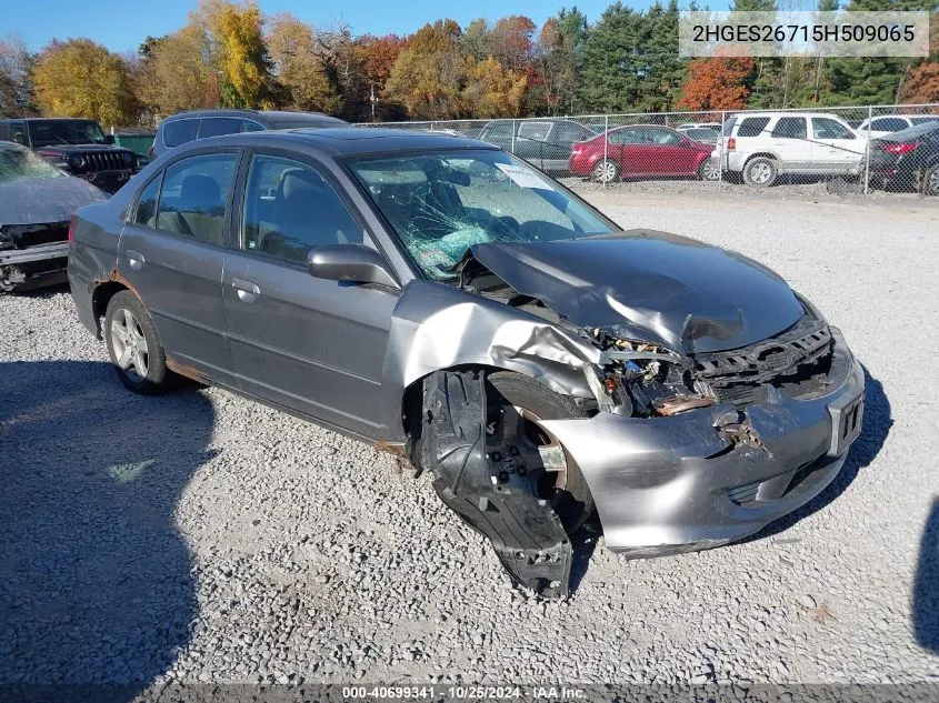 2005 Honda Civic Ex VIN: 2HGES26715H509065 Lot: 40699341