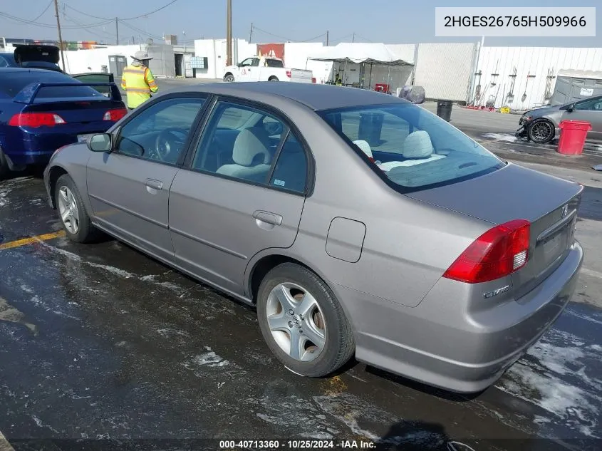 2005 Honda Civic Ex VIN: 2HGES26765H509966 Lot: 40713360