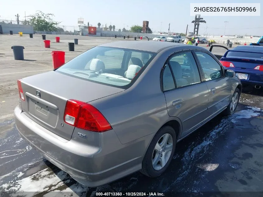 2005 Honda Civic Ex VIN: 2HGES26765H509966 Lot: 40713360