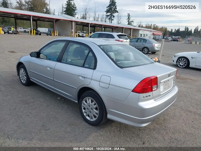 2HGES16695H520526 2005 Honda Civic Lx