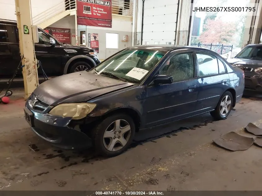 2005 Honda Civic Ex VIN: JHMES267X5S001795 Lot: 40741770