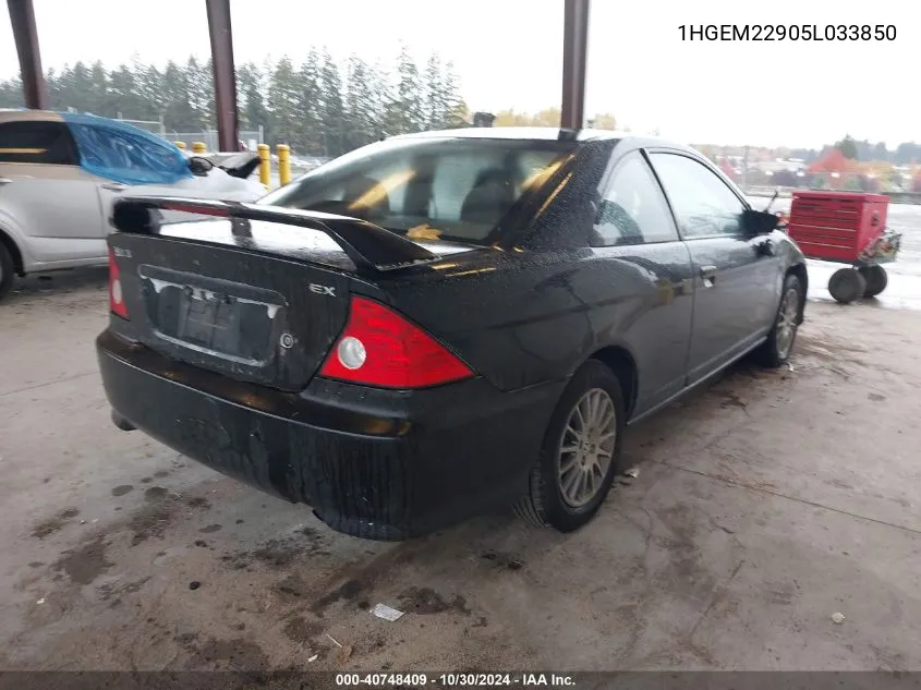 1HGEM22905L033850 2005 Honda Civic Ex