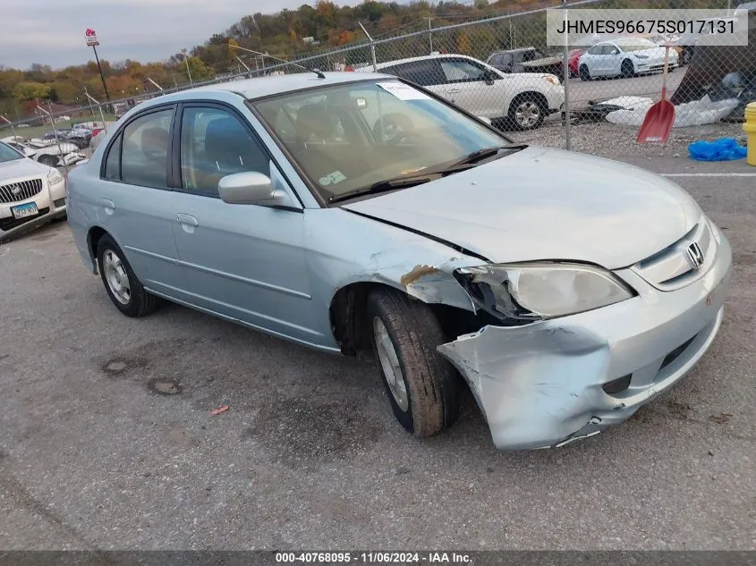 2005 Honda Civic Hybrid VIN: JHMES96675S017131 Lot: 40768095