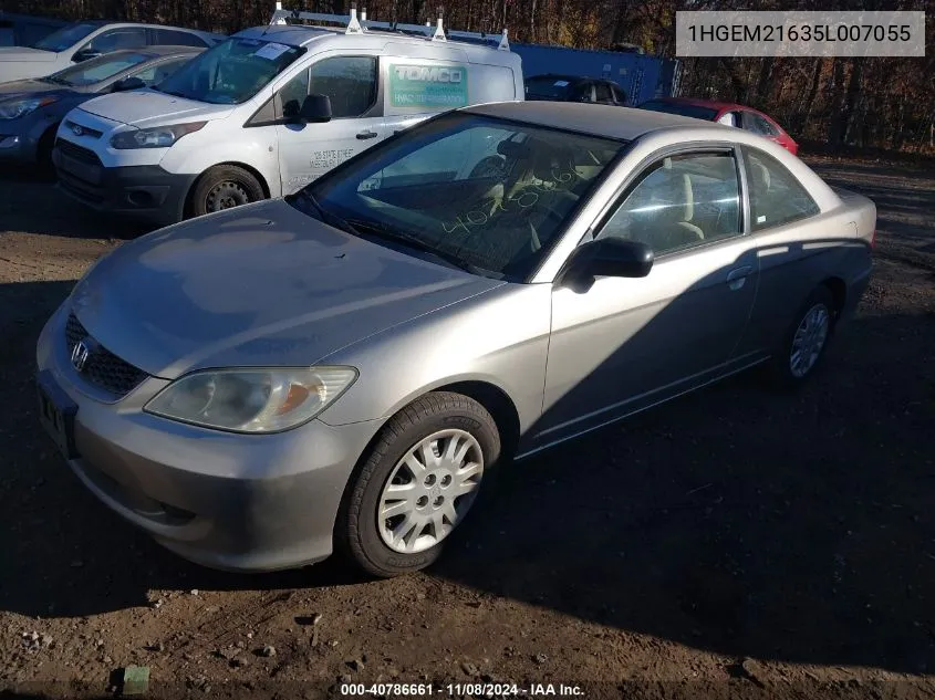 1HGEM21635L007055 2005 Honda Civic Lx