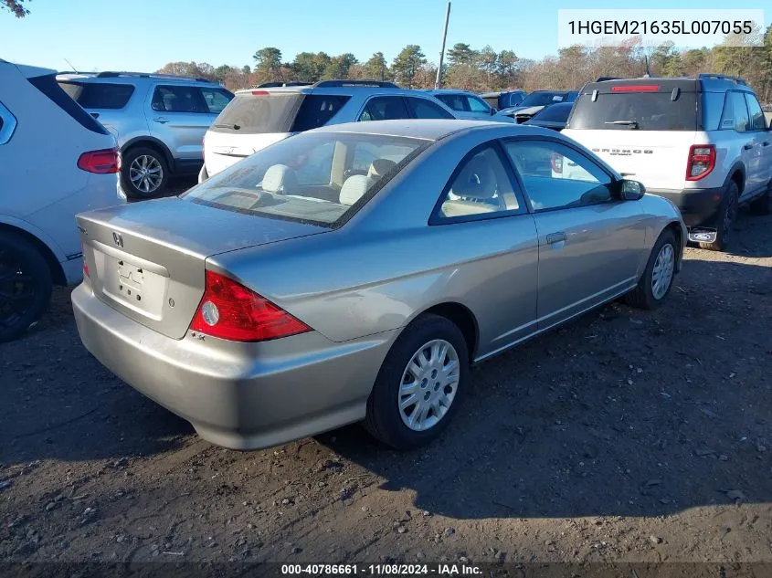 1HGEM21635L007055 2005 Honda Civic Lx