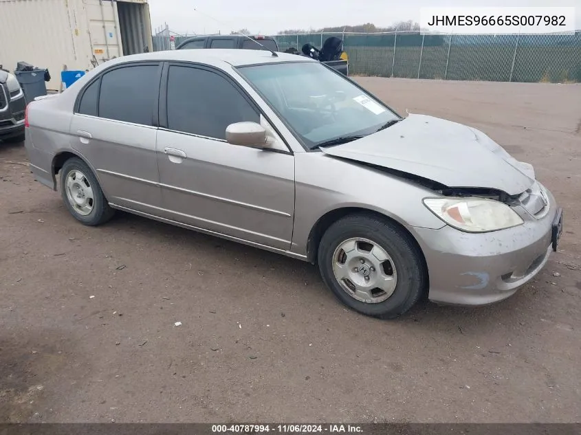 2005 Honda Civic Hybrid VIN: JHMES96665S007982 Lot: 40787994