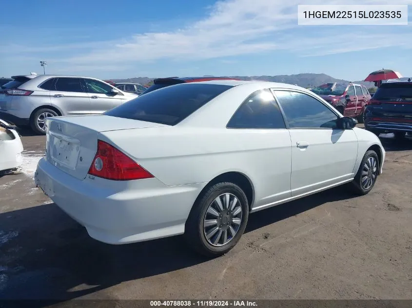 2005 Honda Civic Lx VIN: 1HGEM22515L023535 Lot: 40788038