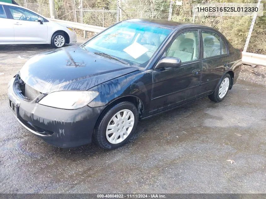 2005 Honda Civic Lx VIN: 1HGES16525L012330 Lot: 40804922