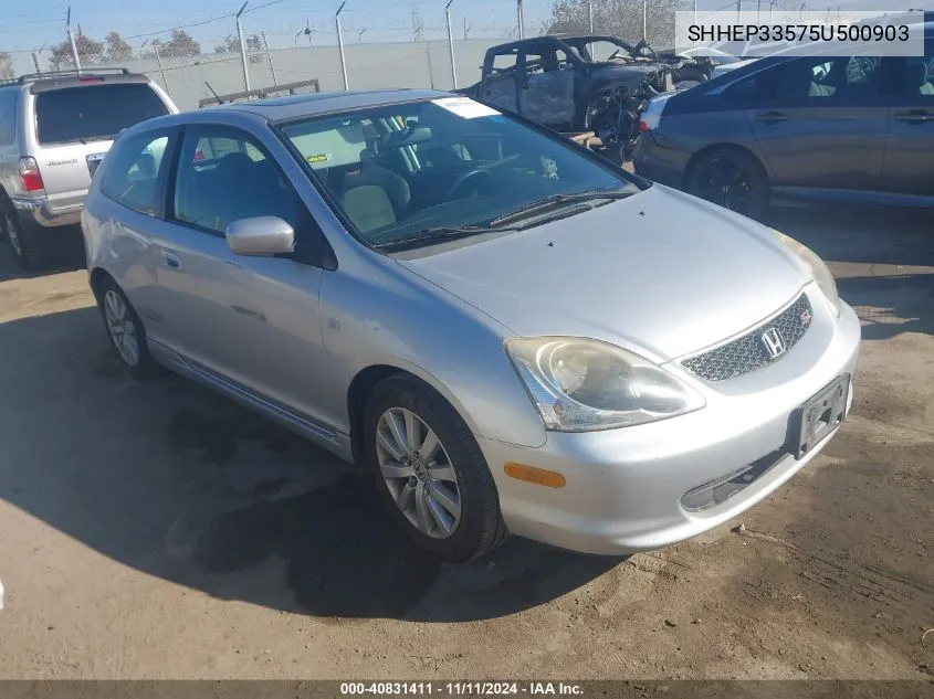 2005 Honda Civic Si VIN: SHHEP33575U500903 Lot: 40831411