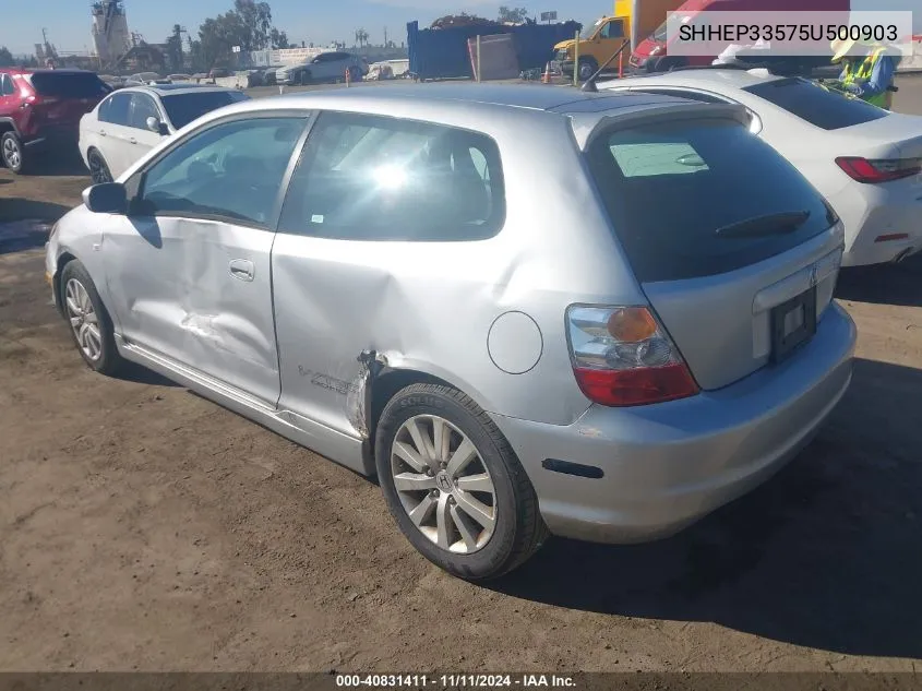 2005 Honda Civic Si VIN: SHHEP33575U500903 Lot: 40831411