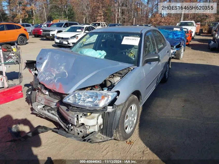 2005 Honda Civic Vp VIN: 2HGES16465H620355 Lot: 40844043