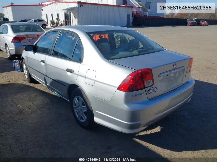 2005 Honda Civic Vp VIN: 2HGES16465H620355 Lot: 40844043