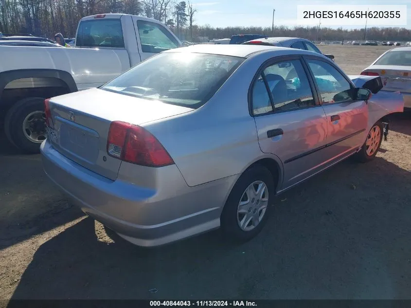 2005 Honda Civic Vp VIN: 2HGES16465H620355 Lot: 40844043