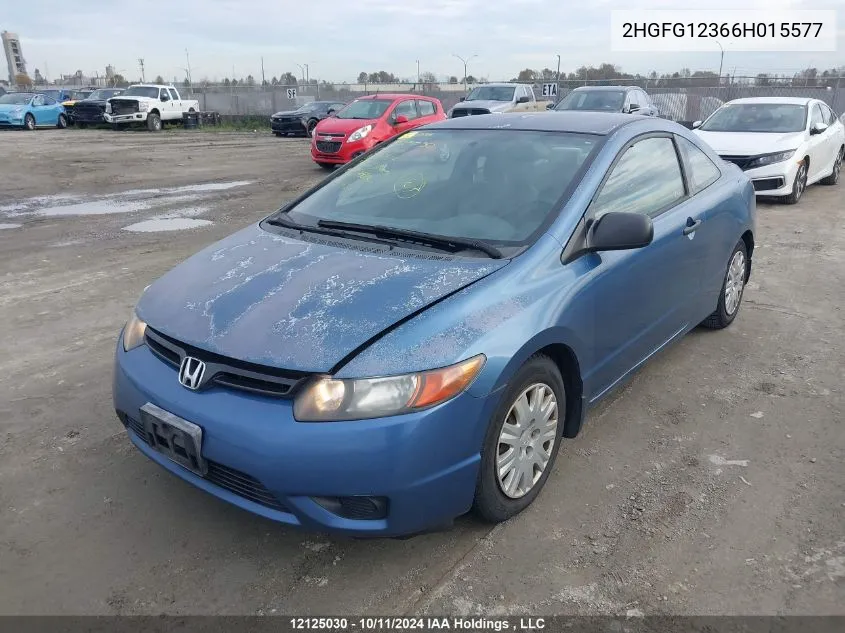 2006 Honda Civic Cpe VIN: 2HGFG12366H015577 Lot: 12125030