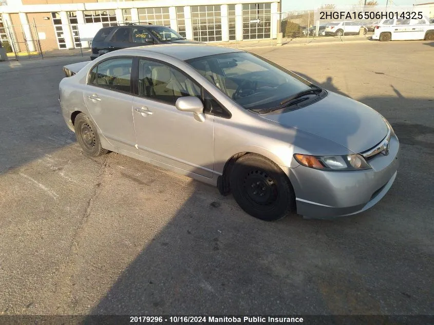 2006 Honda Civic Lx VIN: 2HGFA16506H014325 Lot: 20179296